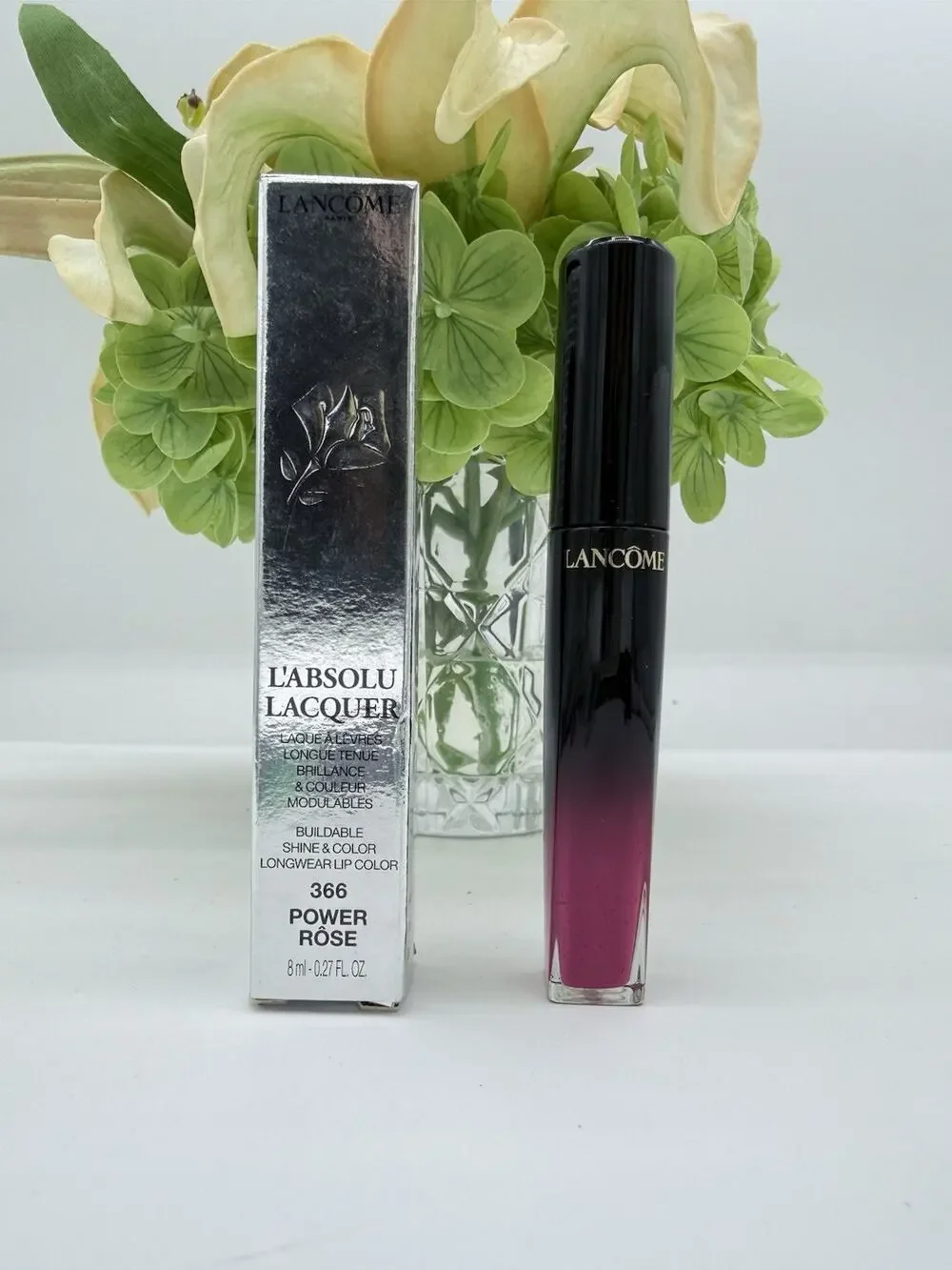 Lancome L'Absolu Lacquer Shine & Color Longwear Lip Color 366 Power Rose 8ml